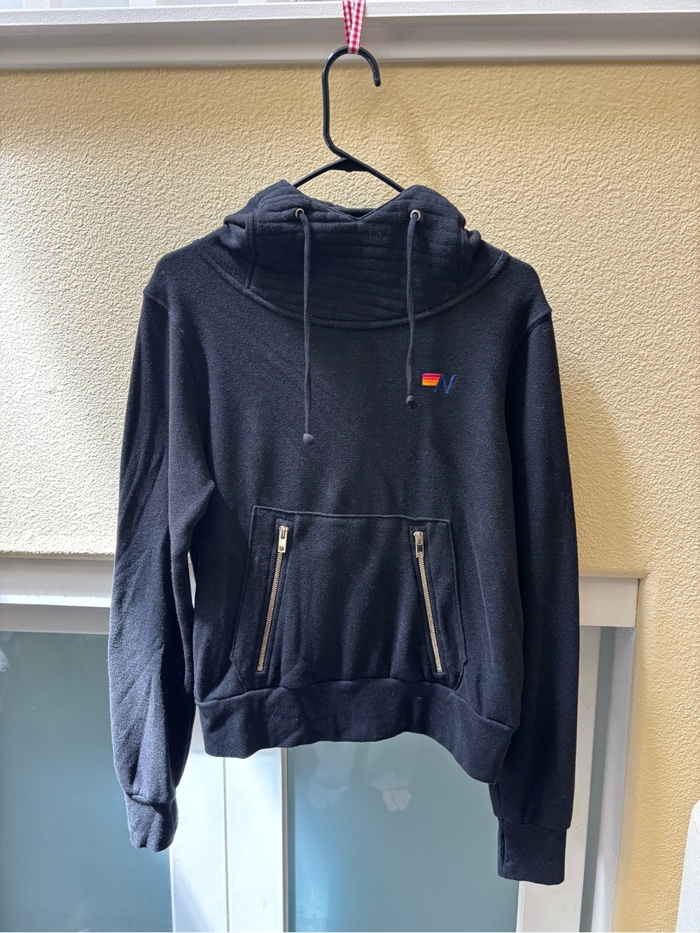 Aviator Nation Black Ninja Hoodie with Thumb Holes